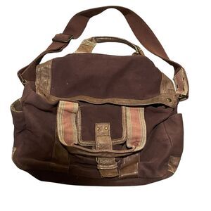 Vintage Gap Military Brown Messenger Bag Y2K Crossbody